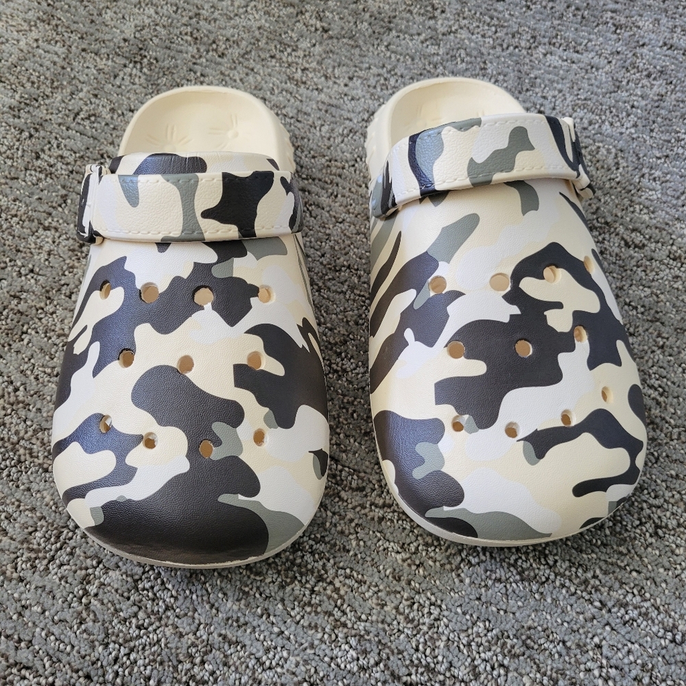 Camo Print Croc Clog Shoes